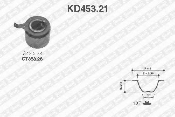 Комплект ременя ГРМ SNR KD453.21