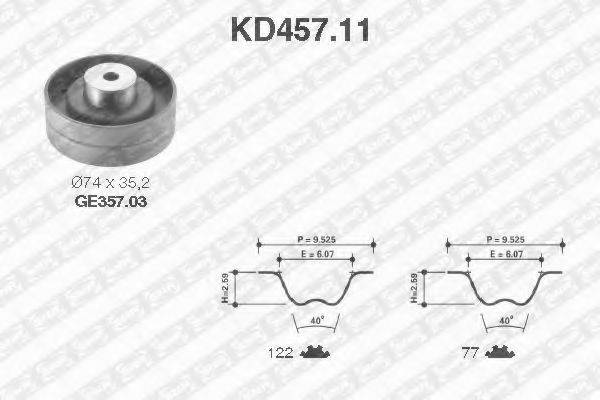 Комплект ременя ГРМ SNR KD457.11