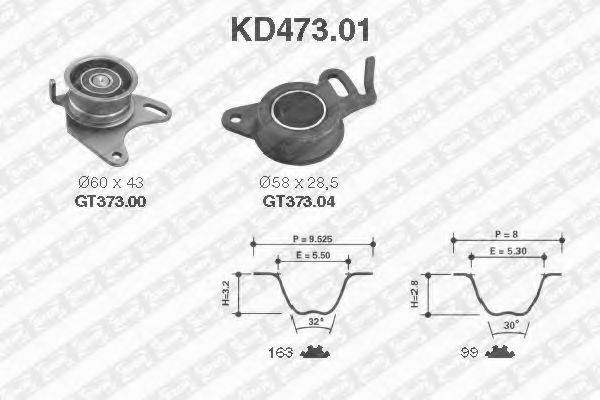 Комплект ременя ГРМ SNR KD473.01