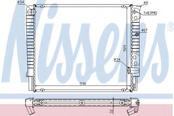 Радіатор, охолодження двигуна NISSENS 65508A