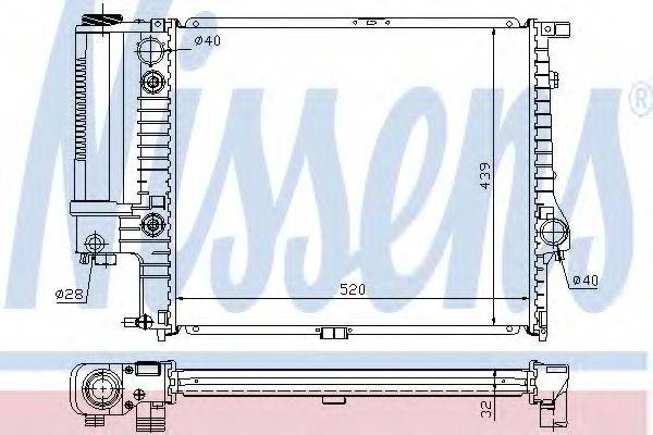 Радіатор, охолодження двигуна NISSENS 60709A