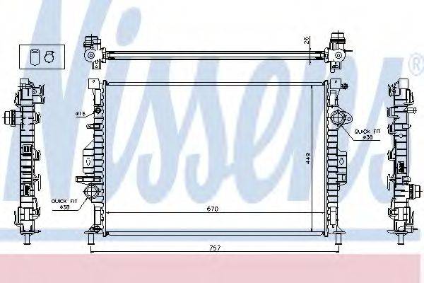 Радіатор, охолодження двигуна NISSENS 65615A