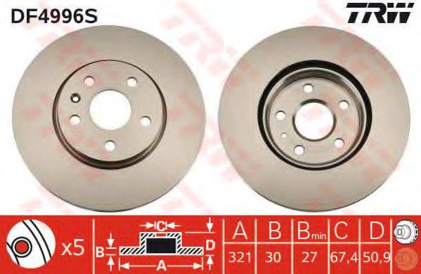гальмівний диск TRW DF4996S