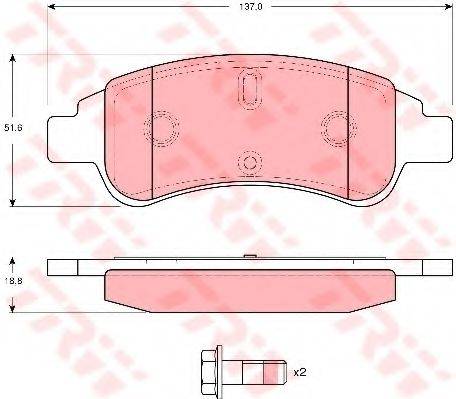 Комплект гальмівних колодок, дискове гальмо TRW GDB1623