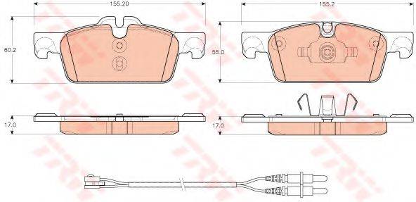 Комплект гальмівних колодок, дискове гальмо TRW GDB1929