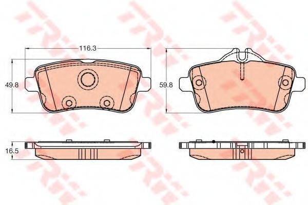 Комплект гальмівних колодок, дискове гальмо TRW GDB1947