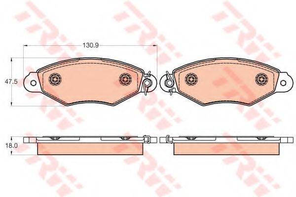 Комплект гальмівних колодок, дискове гальмо TRW GDB2024