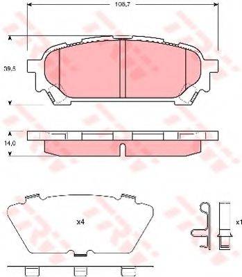 Комплект гальмівних колодок, дискове гальмо TRW GDB3395