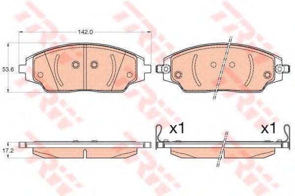 Комплект гальмівних колодок, дискове гальмо TRW GDB3579