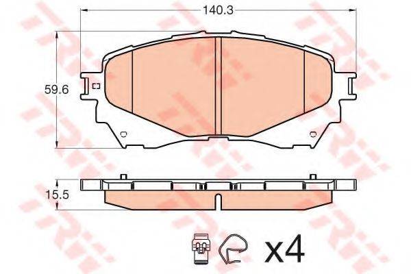 Комплект гальмівних колодок, дискове гальмо TRW GDB3580