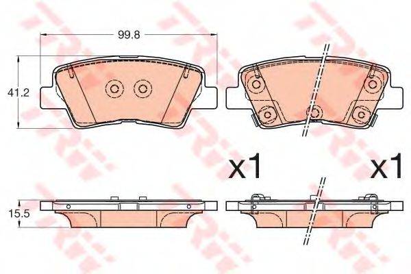 Комплект гальмівних колодок, дискове гальмо TRW GDB3594