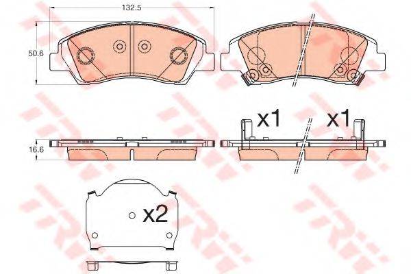 Комплект гальмівних колодок, дискове гальмо TRW GDB3618