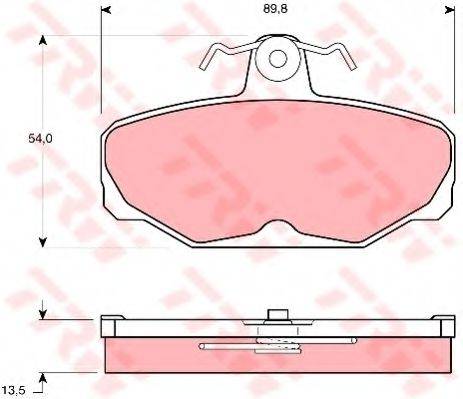 Комплект гальмівних колодок, дискове гальмо TRW GDB472