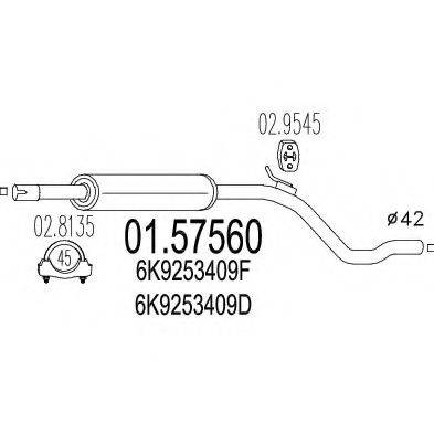 Середній глушник вихлопних газів MTS 01.57560