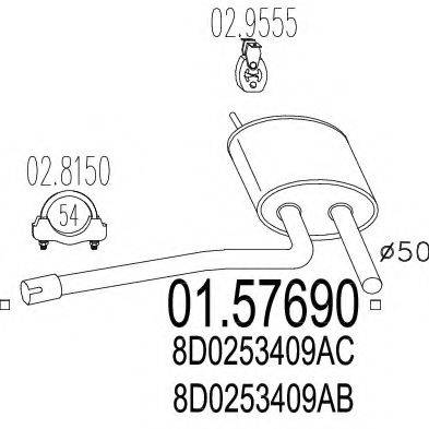 Середній глушник вихлопних газів MTS 01.57690