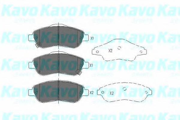 Комплект гальмівних колодок, дискове гальмо KAVO PARTS KBP-2041