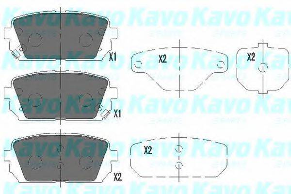 Комплект гальмівних колодок, дискове гальмо KAVO PARTS KBP-4019