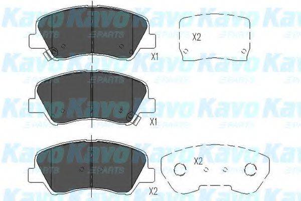 Комплект гальмівних колодок, дискове гальмо KAVO PARTS KBP-4023