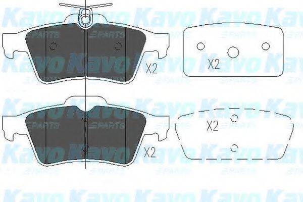 Комплект гальмівних колодок, дискове гальмо KAVO PARTS KBP-6554