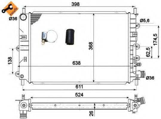 Радіатор, охолодження двигуна NRF 514436