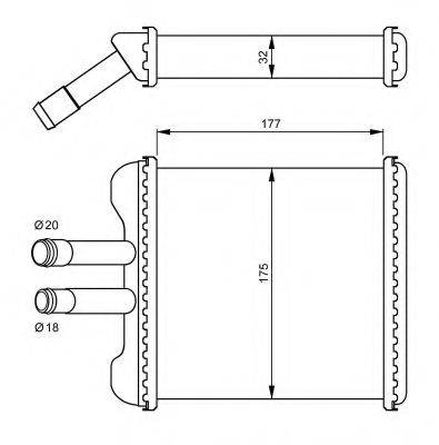 Теплообмінник, опалення салону NRF 54237