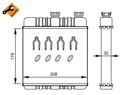 Теплообмінник, опалення салону NRF 54279