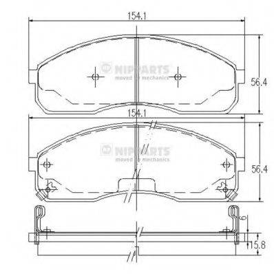 Комплект гальмівних колодок, дискове гальмо NIPPARTS J3600310