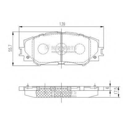 Комплект гальмівних колодок, дискове гальмо NIPPARTS J3602120