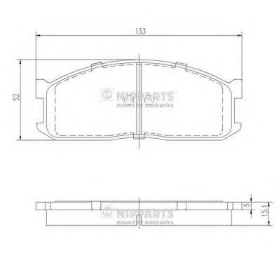 Комплект гальмівних колодок, дискове гальмо NIPPARTS J3603025