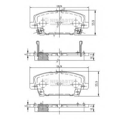 Комплект гальмівних колодок, дискове гальмо NIPPARTS J3604065