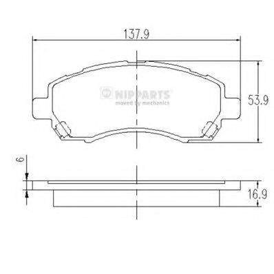 Комплект гальмівних колодок, дискове гальмо NIPPARTS J3607012