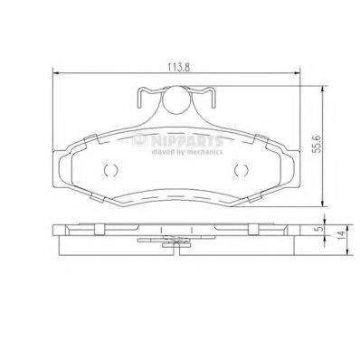 Комплект гальмівних колодок, дискове гальмо NIPPARTS J3610901