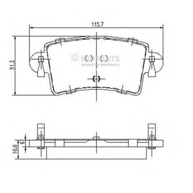 Комплект гальмівних колодок, дискове гальмо NIPPARTS J3611046