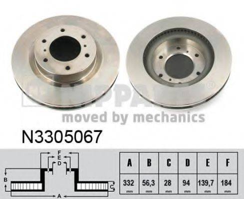 гальмівний диск NIPPARTS N3305067