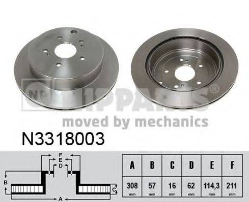 гальмівний диск NIPPARTS N3318003