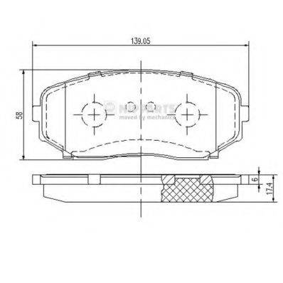 Комплект гальмівних колодок, дискове гальмо NIPPARTS N3603070