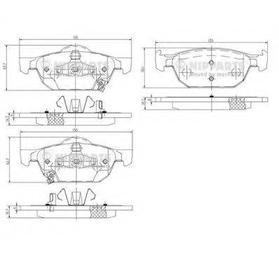 Комплект гальмівних колодок, дискове гальмо NIPPARTS N3604067