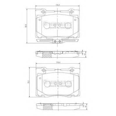 Комплект гальмівних колодок, дискове гальмо NIPPARTS N3604070