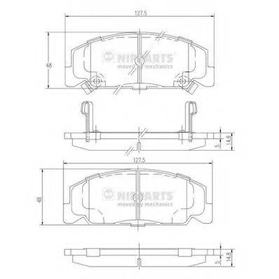 Комплект гальмівних колодок, дискове гальмо NIPPARTS J3604027