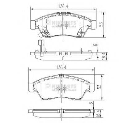 Комплект гальмівних колодок, дискове гальмо NIPPARTS J3608024