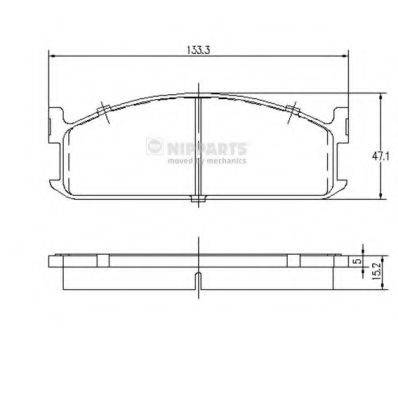 Комплект гальмівних колодок, дискове гальмо NIPPARTS J3609002