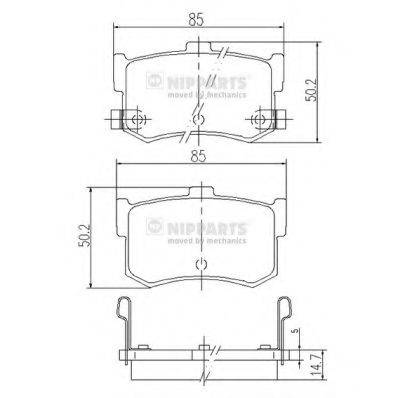 Комплект гальмівних колодок, дискове гальмо NIPPARTS J3610502