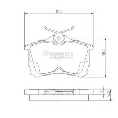 Комплект гальмівних колодок, дискове гальмо NIPPARTS J3614015