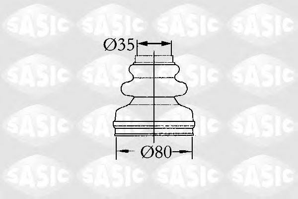 Комплект пильника, приводний вал SASIC 2873813