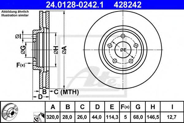 гальмівний диск ATE 24.0128-0242.1