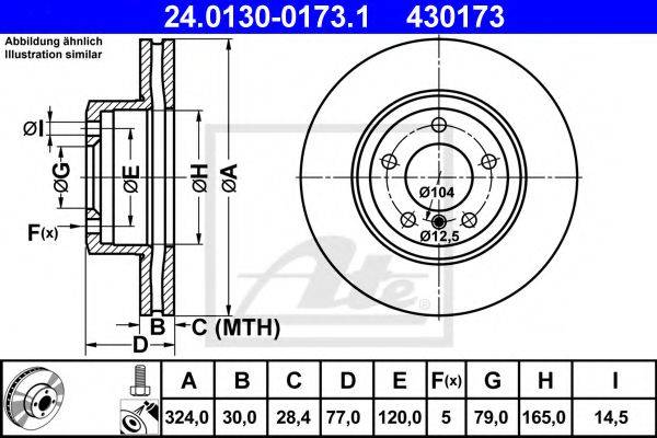 гальмівний диск ATE 24.0130-0173.1