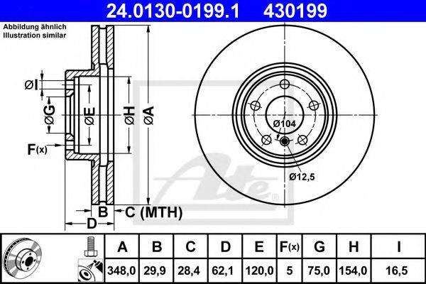 гальмівний диск ATE 24.0130-0199.1