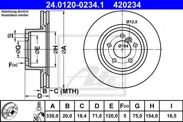 гальмівний диск ATE 24.0120-0234.1