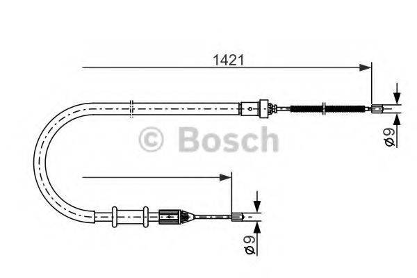 Трос, стоянкова гальмівна система BOSCH 1 987 477 633