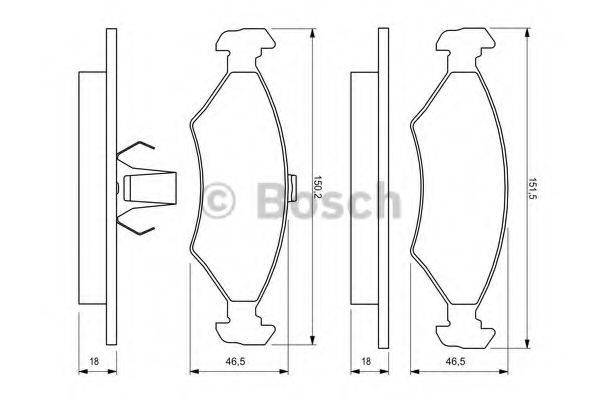 Комплект гальмівних колодок, дискове гальмо BOSCH 0 986 424 462